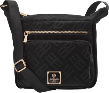 Praktická dámská kabelka Monnari poštovní sportovní taška - logovaná - černá