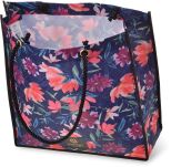 Prošívaná taška Monnari velká prostorná kabelka eko nákupní shopperka s květinami - tmavě modrá - 3