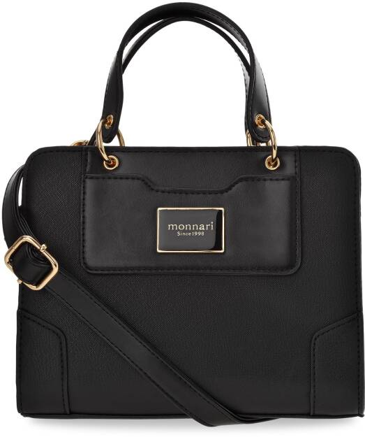 Elegantní klasická dámská kabelka monnari malý kufřík do ruky a přes rameno - černá