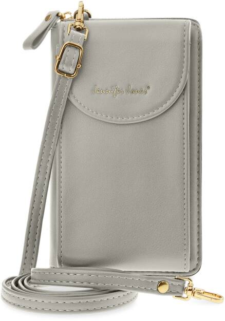 Jennifer jones malá dámská kabelka peněženka pouzdro na telefon 2v1 mini listonoška psaníčko - šedá