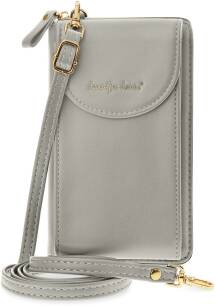 Jennifer jones malá dámská kabelka peněženka pouzdro na telefon 2v1 mini listonoška psaníčko - šedá