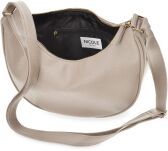 Velká ledvinka půlměsíc elegantní kožená klasická crossbody kabelka - béžová - 2