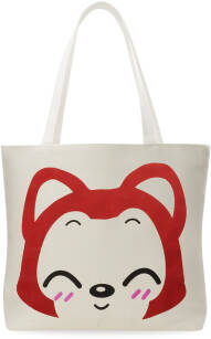 Plátěná eko taška shopper teen různé vzory béžová red cat