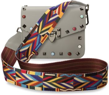 Italská listonoška s barevnými cvočky pásek aztécký vzor vera pelle béžová