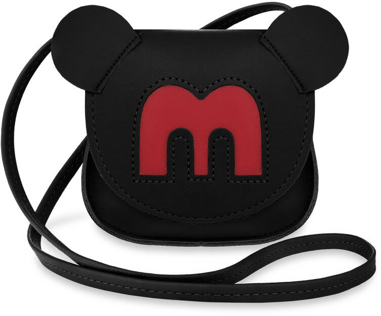Půvabná malá holčičí kabelka listonoška s popruhem mišák miki - černá