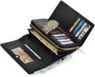 Monnari lesklá dámská kožená peněženka elegantní metalická lak - zlatá - 5