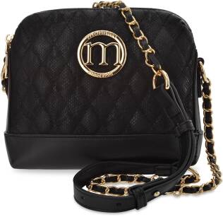 MONNARI malá elegantní dámská kabelka s řetízkem, dvoukomorová kabelka s reliéfním koženým vzorem - černá