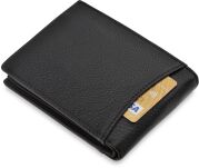 Kožená peněženka pánská vodorovná elegantní peněženka z přírodní kůže prostorná klasická RFID - černá - 3