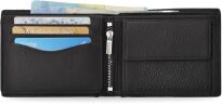 Kožená peněženka pánská vodorovná elegantní peněženka z přírodní kůže prostorná klasická RFID - černá - 4