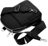 Sáček batoh kabelka 3v1 crossbody na jedno rameno praktická pošťácká taška - černá - 2