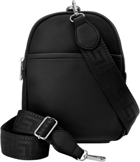 Sáček batoh kabelka 3v1 crossbody na jedno rameno praktická pošťácká taška - černá