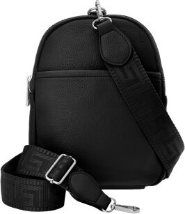 Sáček batoh kabelka 3v1 crossbody na jedno rameno praktická pošťácká taška - černá