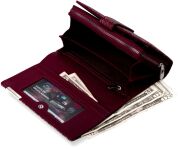 Elegantní lakovaná dámská peněženka - vínová - 5