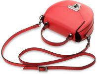 Dámská kabelka kufřík přírodní kůže pastelové barvy červená - 3