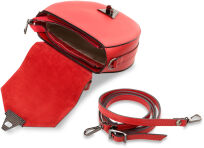 Dámská kabelka kufřík přírodní kůže pastelové barvy červená - 4