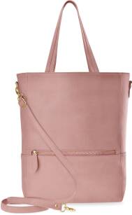 Dámská velká kabelka objemná klasická taška shopper přes rameno s dodatečným popruhem - růžová