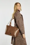 Monnari velká taška do kanceláře aktovka loďka pevná shopper klasická A4 - hnědá - 6