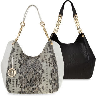 MONNARI DÁMSKÁ TAŠKA SE VZOREM KŮŽE SHOPPER BAG S ŘETÍZKEM TAŠKA PŘES RAMENO