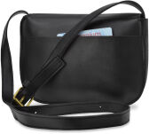 Klasická dámská kabelka malá listonoška s klopou a popruhem - černá - 3