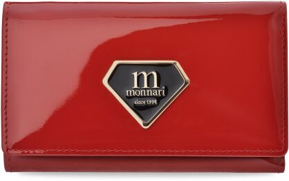 Lakovaná dámská peněženka Monnari na zip - červená.