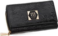 Monnari dámská kožená peněženka na dárek elegantní peněženka s květinami - černá - 6