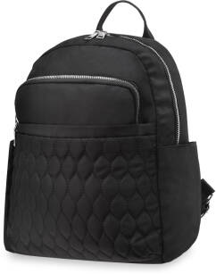 Elegantní dámský batoh prostorný městský batoh s prošívanou kapsou - černý 