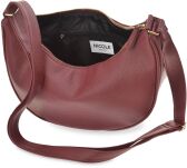 Velká ledvinka půlměsíc elegantní kožená klasická kabelka crossbody - bordová - 3