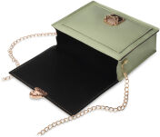 Klasická dámská mátová kabelka malá jednoduchá listonoška s klopou a kapsičkou - 10