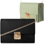 Klasická dámská mátová kabelka malá jednoduchá listonoška s klopou a kapsičkou - 2