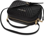 Elegantní dámská kabelka jennifer jones prošívaná klasická kabelka na řetízku - černá - 3