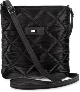 Prošívaná dámská kabelka měkká sportovní taška crossbody - černá