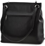 Velká klasická dámská kabelka prostorná volná dvoukomorová taška přes rameno shopper bag a4 - černá - 3