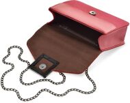 Stylová unikátní nubuková dámská kabelka listonoška na řetízku s geometrickou přezkou - červená - 3
