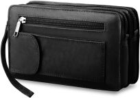 Dvoupřihrádkové pánské kožené etue  černá - 2