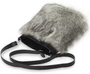 Originální dámská kabelka s kožíškem - černo-červená - 3