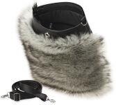 Originální dámská kabelka s kožíškem - černo-červená - 4