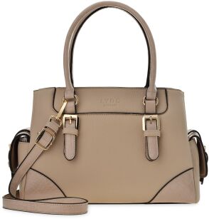Klasická dámská kabelka kufřík shopper s reliéfním vzorem LDYC - béžová