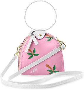 Mládežnická dámská kabelka taška přes rameno prázdninový motiv potisk palma - růžová