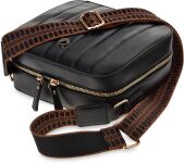 Monnari dámská taška prošívaná kabelka listonoška kufřík s aztéckým páskem - černá - 3