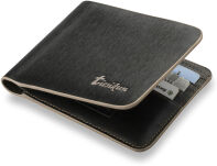 Funkční pánská peněženka stylový design černá - žlutá - 3