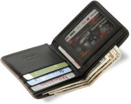 Funkční pánská peněženka stylový design černá - žlutá - 5