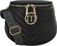 MONNARI dámská prostorná prošívaná kabelka ledvinka crossbody s popruhem s logem – černá - 5