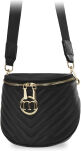 MONNARI dámská prostorná prošívaná kabelka ledvinka crossbody s popruhem s logem – černá - 2