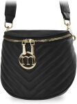 MONNARI dámská prostorná prošívaná kabelka ledvinka crossbody s popruhem s logem – černá - 4