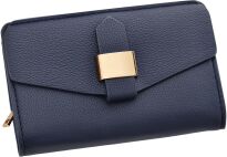 Elegantní klasická dámská peněženka na zip z eko kůže - tmavě modrá - 5