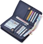Elegantní klasická dámská peněženka na zip z eko kůže - tmavě modrá - 2