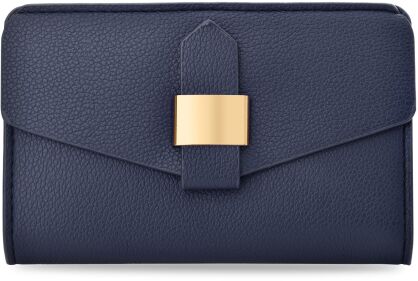 Elegantní klasická dámská peněženka na zip z eko kůže - tmavě modrá