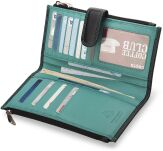 Funkční dámská peněženka visconti přírodní kůže spousta přihrádek černá - červená - 7