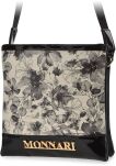Dámská černá kabelka listonoška taška monnari na dokumenty přes rameno s květinami - 2
