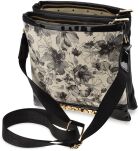 Dámská černá kabelka listonoška taška monnari na dokumenty přes rameno s květinami - 3